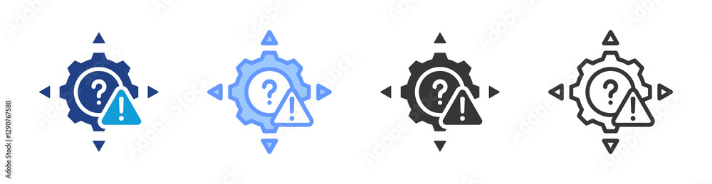 Poster Random Error icon set multiple style collection