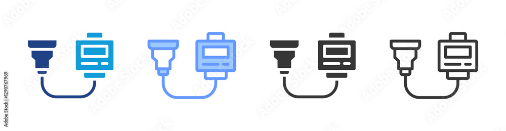 Poster Transducer icon set multiple style collection