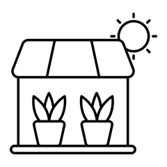 Editable design icon of greenhouse