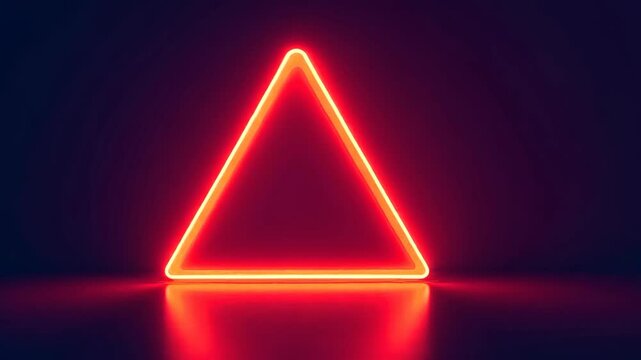 4k frame burning orange triangle on dark background