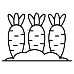 Carrot harvest icon, editable vector