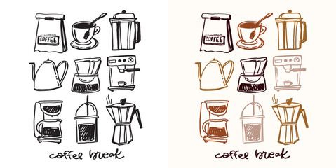 Cute hand drawn doodle lettering quote about coffee. Lettering for t-shirt design, mug print, bag print, clothes fashion. 100% hand drawn vector image.