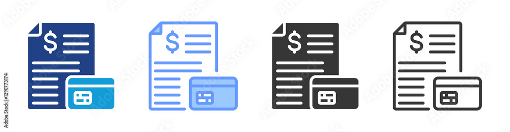 Poster budget icon set multiple style collection