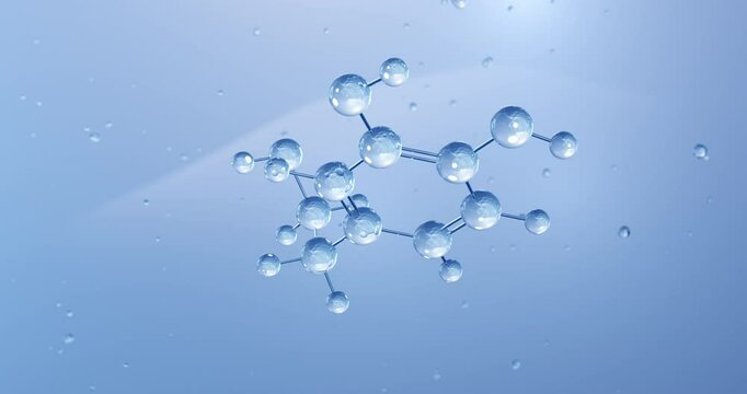 Hydroxytyrosol rotating molecular structure, 3d model of phenylethanoid