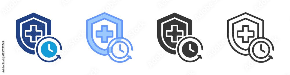 Poster Long icon set multiple style collection
