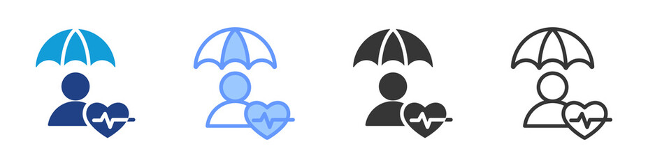 Life Insurance icon set multiple style collection