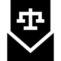 Legal icon featuring a scale of justice or a gavel, symbolizing law, fairness, and judicial authority. Ideal for law firms, court systems, and legal documentation themes

