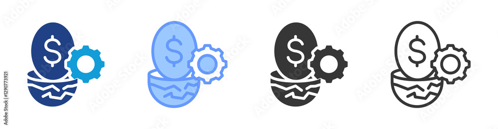 Poster 401k plan icon set multiple style collection