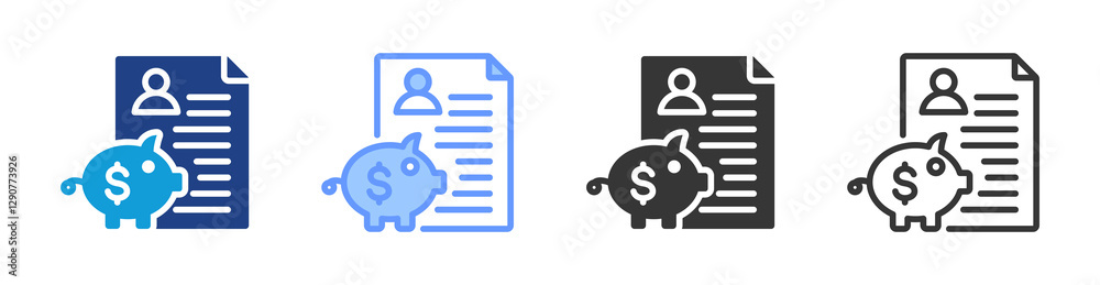 Poster Roth Ira icon set multiple style collection