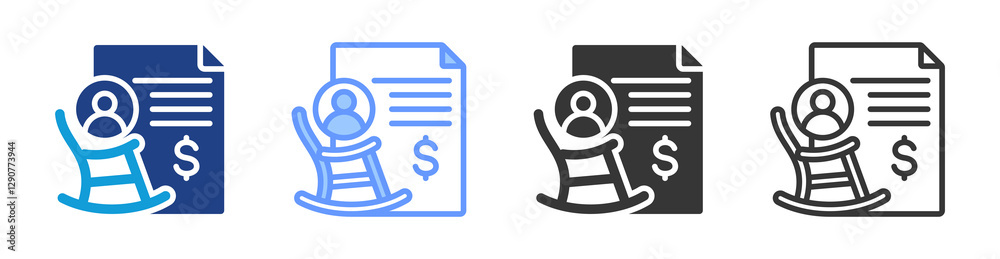 Poster individual retirement account icon set multiple style collection
