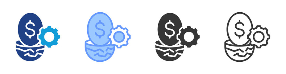 401K Plan icon set multiple style collection