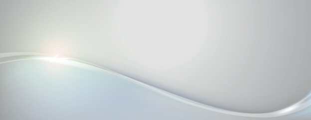 Smooth, light gray background with a soft gradient. The background features a subtle wave design, enhancing the gray color's elegance. Gradient wave background vector. Gray background.