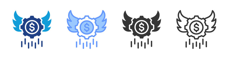 Financial Independence icon set multiple style collection