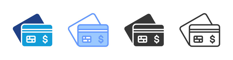 Fototapeta premium Credit Card icon set multiple style collection