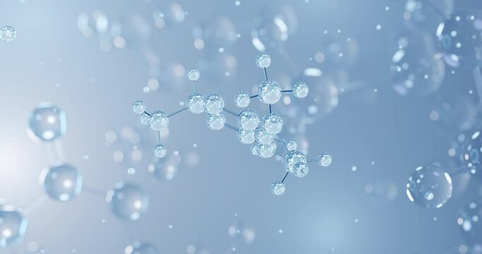 Imeglimin rotating 3D model of anti-diabetic medication, seamless looped video