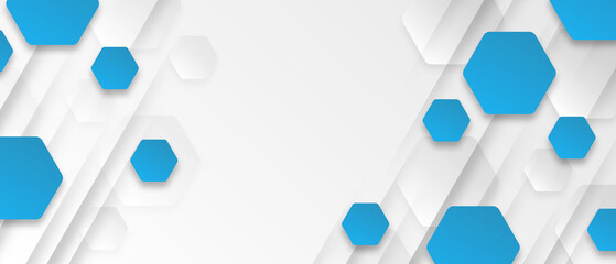  Modern abstract gradient blue banner and white background 