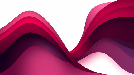 Abstract Digital Artwork of Flowing Red Waves with Gradient Effect on White Background, Dynamic and Harmonious Composition
