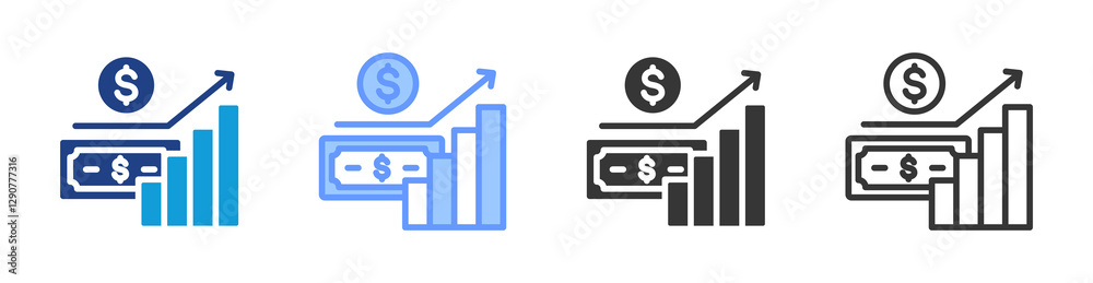Poster growth icon set multiple style collection