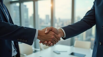 Business people shaking hands with each other in the office