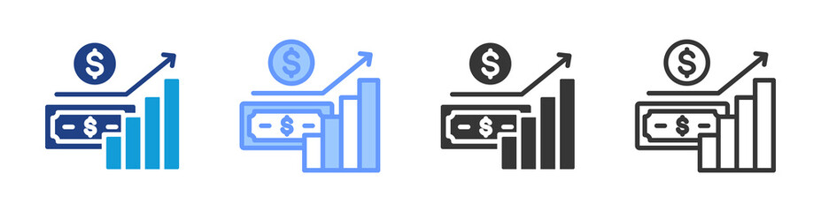 Growth icon set multiple style collection