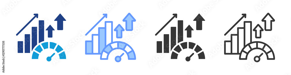 Poster Acceleration icon set multiple style collection