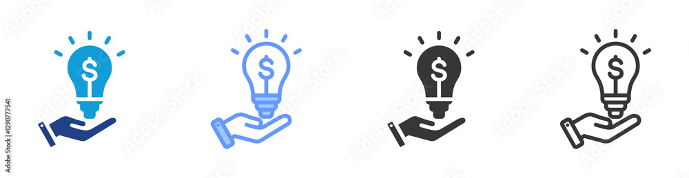 Poster innovation icon set multiple style collection