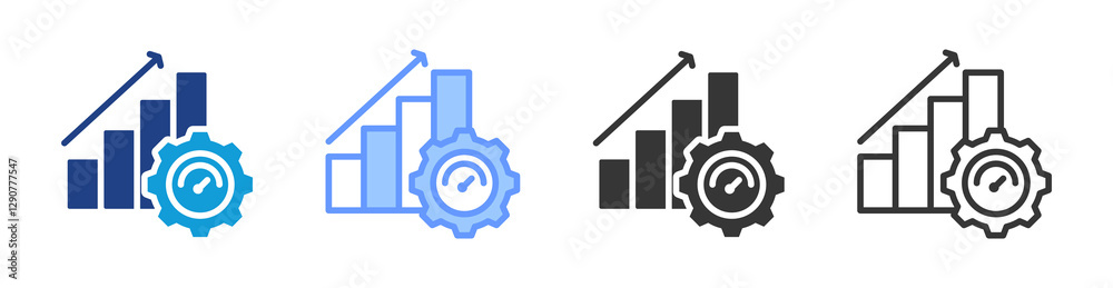 Poster productivity icon set multiple style collection