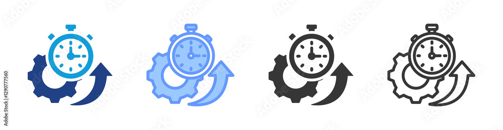 Poster Efficiency icon set multiple style collection