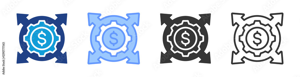 Poster expansion icon set multiple style collection