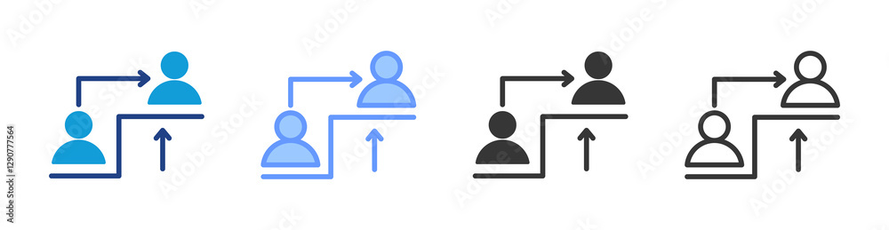 Poster Advancement icon set multiple style collection