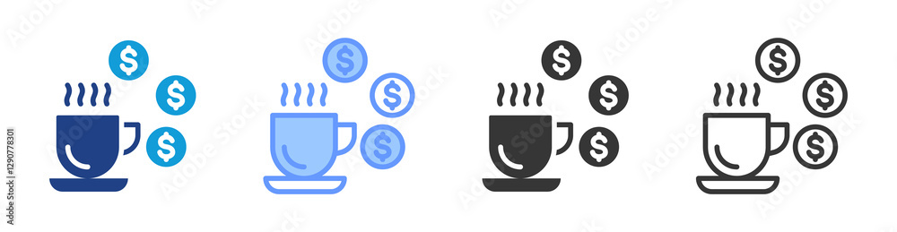 Aufkleber passive income icon set multiple style collection