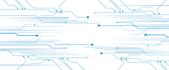 Vectors White and blue Abstract geometric dots and lines connection circuit concept. Hi tech digital connect, communication, High technology concept.