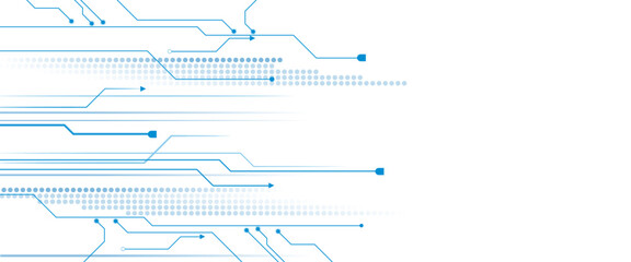 Vectors White and blue Abstract geometric dots and lines connection circuit concept. Hi tech digital connect, communication, High technology concept.