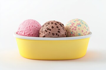 3D Ice Cream Sundae Isolated and White Background