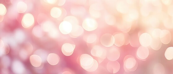 Fototapeta premium Bokeh lights background with soft pink hues, dreamy and elegant, perfect for celebrations, weddings, and romantic themes, abstract design concept.