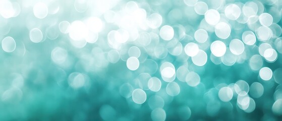 Bokeh background with turquoise and white circles, creating a soft dreamy atmosphere perfect for design, wallpapers, and abstract art projects.