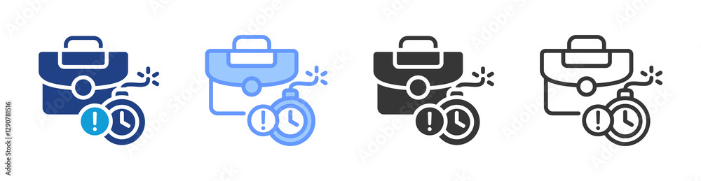 Poster Deadline icon set multiple style collection