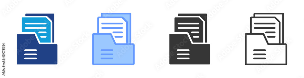 Poster Document icon set multiple style collection