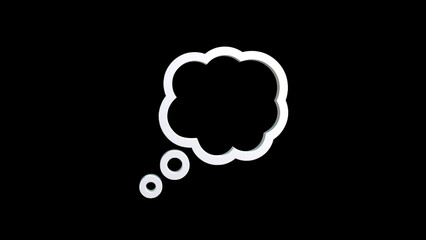 Thought Balloon icon vector illustration 3D