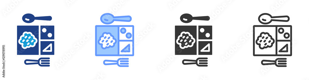 Poster lunch icon set multiple style collection