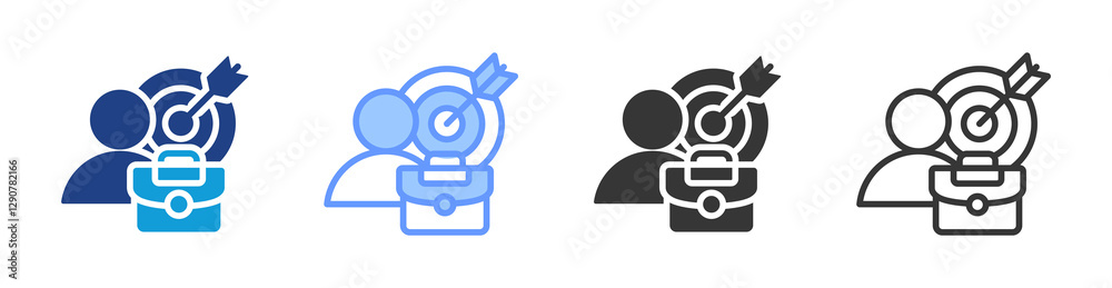 Poster Career icon set multiple style collection