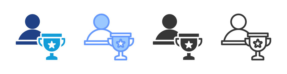 Achievement icon set multiple style collection