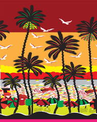 PrintVintage illustration of cordyline fruticosa