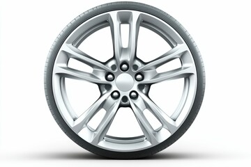 Obraz premium Hubcap Isolated. Wheel Cover Trim Rim Car Circle Silver Auto Tire