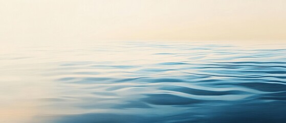 Fototapeta premium Blue rippling water surface under soft natural light, serene background for travel, nature, wellness, or relaxation themes, smooth texture with gentle waves.