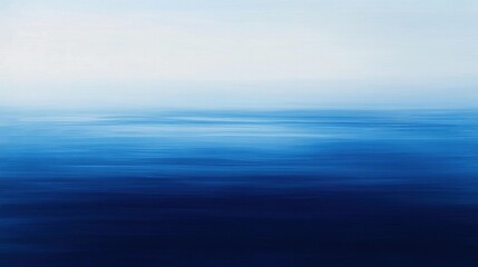 Obraz premium Blue ocean horizon with smooth waves, serene water surface, tranquil seascape, abstract gradient sea background, peaceful marine landscape at dusk.