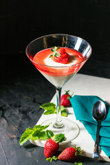 Elegant Strawberry Panna Cotta Dessert 