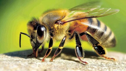 Honeybee Close-up in Nature