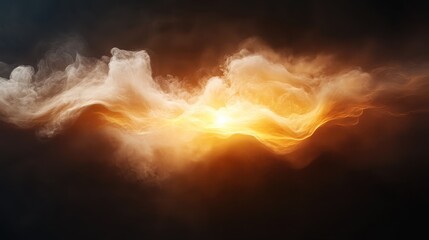 Naklejka premium A captivating abstract image showcasing radiant smoke, blending warm hues with depth, creating a sense of movement and emotion through artistic expression.
