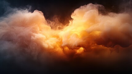 Fototapeta premium An enchanting abstract image showcasing a dance of warm and cool smoke, blending together to create a mesmerizing visual experience filled with emotion.